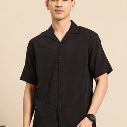 Mast & Harbour Men Crinkled Relaxed Fit Casual Shirt-image-48