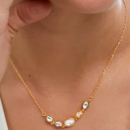 MINUTIAE Contemporary Style Gold-Plated Minimal Necklace image 5