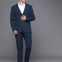 Louis Philippe Men Checked Slim Fit Formal Suit-image-76