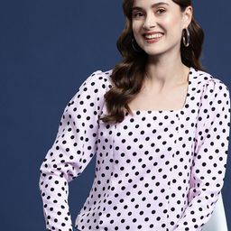Mast & Harbour Polka Dot Print Top-image-50