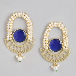 Anouk Gold-Plated Beaded Oval Drop Earrings-24