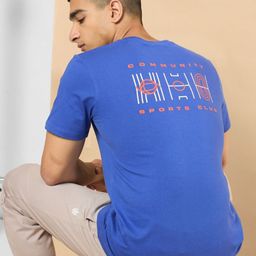 CULT Men Blue Sports Club Graphic T-shirt-image-4