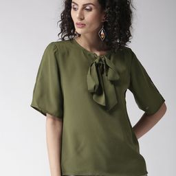 Style Quotient Women Olive Green Solid Top-98