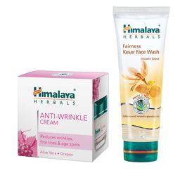 Himalaya Unisex Anti-Wrinkle Cream & Fairness Kesar Face Wash Set-0