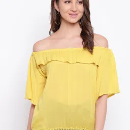 Mayra Yellow Off-Shoulder Bardot Top-picture-6