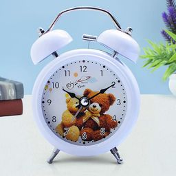 Archies White Round Printed Analogue Alarm Clock-18