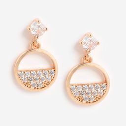 DressBerry Rose Gold-Plated Cubic Zirconia Circular Drop Earrings-image-31