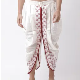 DEYANN Men Off-White Printed Dhoti-18
