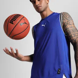 Puma Winning Shot Mesh Men Brand Logo Printed Basketball T-Shirt-picture-27