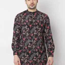 Ethnicity Men Floral Printed Thread Work Pathani Kurta-image-5