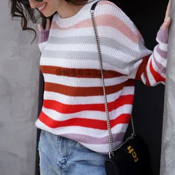 StyleCast Women Color Block Striped Pullover-picture-7