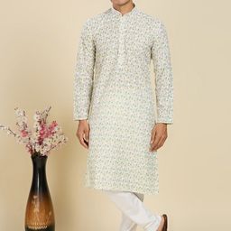 RAJUBHAI HARGOVINDAS Men Floral Printed Floral Kurta-image-14