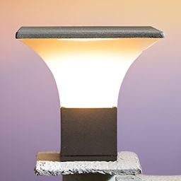 KINIS Grey & White Modern Shaped Weatherproof & Rust-Resistant Outdoor Pole Lamp-30