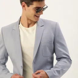 Mast & Harbour Men Solid Slim Fit Single-Breasted Casual Blazer-picture-48