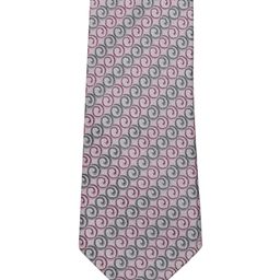 Tossido Grey & Pink Woven Design Broad Tie-image-45