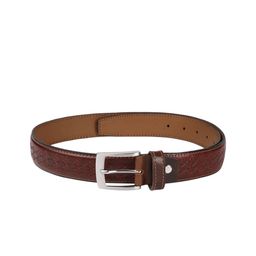 Indian Terrain Men Brown Textured Leather Belt-image-64
