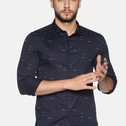SHOWOFF Men Navy Blue Slim Fit Printed Casual Shirt-image-95