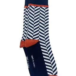 Mint & Oak Men Chevron-Patterned Anti-Odour Calf-Length Socks-50