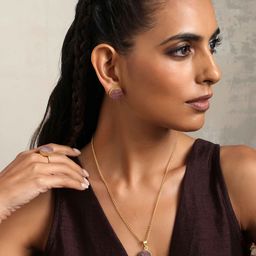 trueBrowns Brass-Plated Stones-Studded Jewellery Set-image-62