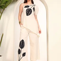 DEEBACO Embroidered Pure Cotton Tunic With Trousers Co-Ords Set-picture-10