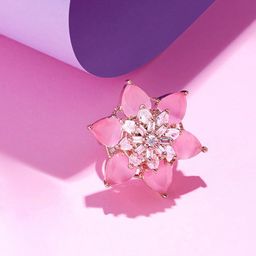 Zaveri Pearls Rose Gold-plated CZ-studded Adjustable Finger Ring-image-38