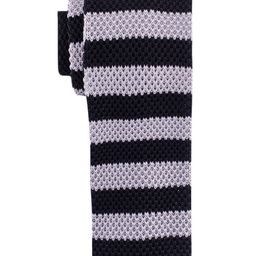 The Tie Hub Men Zebra Cross Striped Broad Tie-0