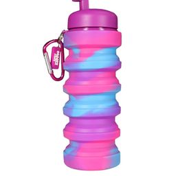 Smily Kiddos Kids Purple & Pink Solid Silicone Expandable & Foldable Water Bottle-21