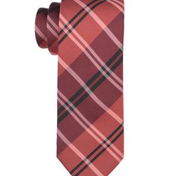 The Tie Hub Men Red & Black Checked Skinny Tie With Cufflinks-picture-3