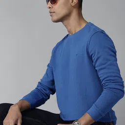 Van Heusen Men Blue Solid Sweatshirt-picture-37