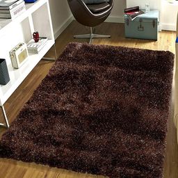 Saral Home Brown Solid Anti-Skid Carpet-image-80