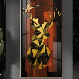 THE NEXT DECOR Abstract Deer Portrait Glass Finish Vertical Wall Art-image-10