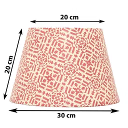 Lampenschirm India Red & Beige Block Printed Cotton Lampshade image 3