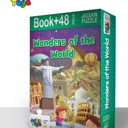 Advit Toys Wonders of The World Jigsaw Puzzle with Educational Fun Fact Book - 48 Pieces (Color May Vary)-12