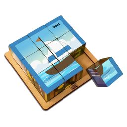 Mini Leaves Transport Wooden Block Cube 6 in 1 Puzzle for 3+ Years-image-24