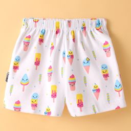 Child World Interlock  Knit  Shorts  with Ice Cream Print - Pink-picture-15