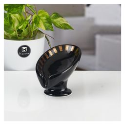 KOOKEE Ceramic Soap Holder Dish, Set of 1 Bathroom Accessories for Home, Black (11166)-image-41