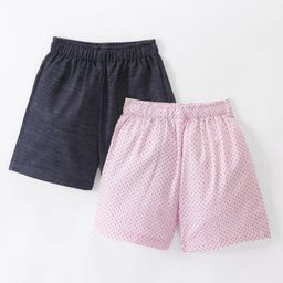 Rikidoos Cotton Pack Of 2 Solid & Abstract Printed Boxers - Light Pink & Navy Blue-image-21