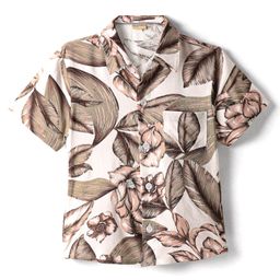 CrayonFlakes Rayon Half Sleeves Floral Printed Shirt - Off White-image-52