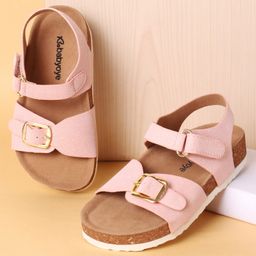 Babyoye Velcro Closure Solid Color Sandals - Pink-image-50