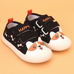 Cute Walk by Babyhug Velcro Closure Puppy Printed Casual Shoes - Black-picture-26