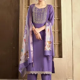 JAINICA Women Floral Embroidered Kurta with Trousers & Dupatta-18