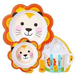Sanjary Bamboo Tableware Lion Shape Pack of 5 - Yellow image 2