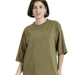 BLUE TYGA Women Drop-Shoulder Sleeves Pockets T-shirt-34