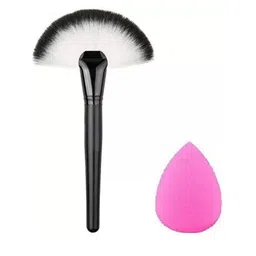skrynnzer Set Of 2 Fan Makeup Brush & Blender-66