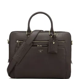Da Milano Men Textured Leather Laptop Bag-image-8