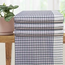 Athom Living Lavender & White 4 Pieces Checked Cotton 210 GSM Bath Towels-image-39