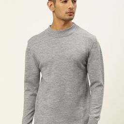 RVK Men Grey Solid Pullover-image-58