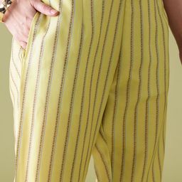 Anouk Striped Regular Kurta with Trousers & Contrast Dupatta image 4