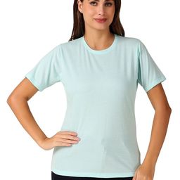 BENZOS Women Solid Round Neck Cotton T-shirt-image-7