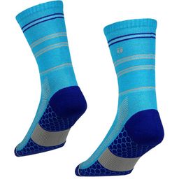 TEGO Unisex Blue Patterned Cotton Calf Length Socks-10
